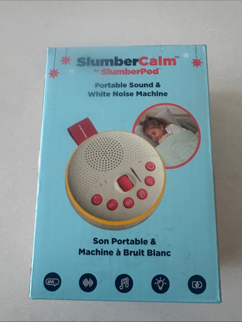 SlumberCalm by SlumberPod Portable Sound & White Noise Machine - Pink/Yellow